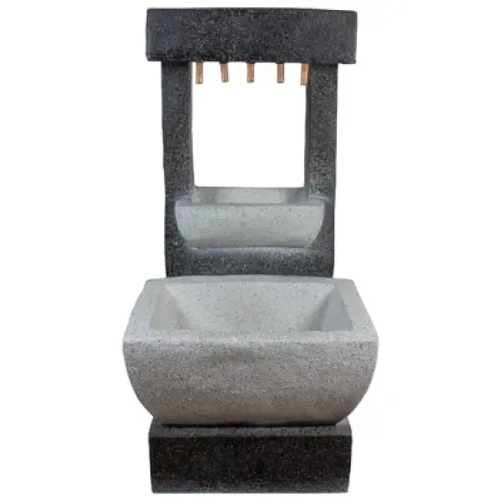 Northlight 26" LED Lighted Rainfall Outdoor Water Fountain with Planter image {4}