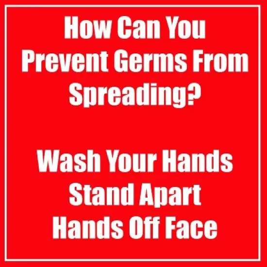 Flipside Products Prevent Germ Spreading Low Tac Wall Stickers, Red, 11", Pack of 5 image {1}