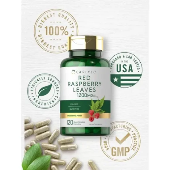 Carlyle Red Raspberry Leaf 1200mg | 120 Capsules image {4}