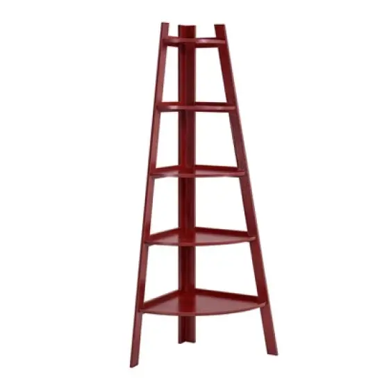 63" x 26.5" Five-Tier Pyramid Corner Ladder Shelf - Danya B. image {8}