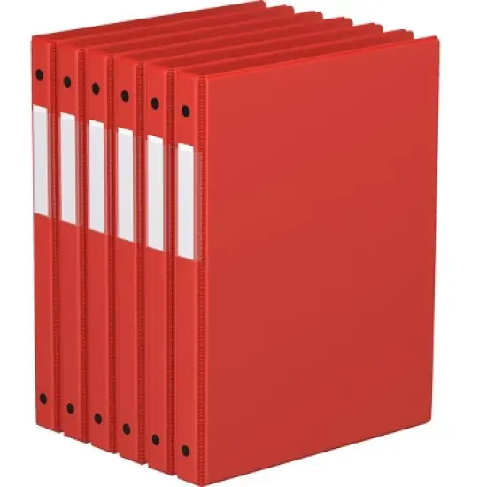 Davis Group 6pk 5/8" Premium Economy Round Ring Binders Red: .5 Inch, Polypropylene, 100 Sheet Capacity, 2 Pockets image {5}