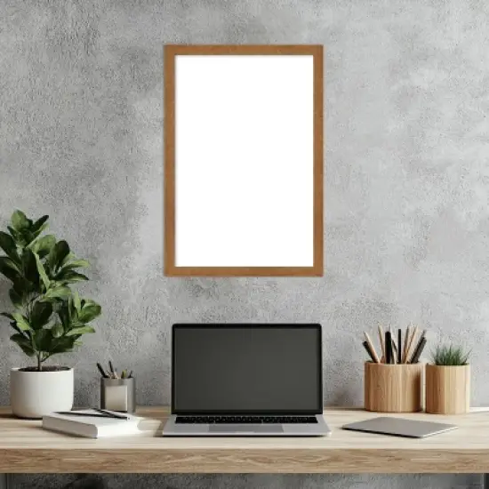 Amanti Art Carlisle Blonde Narrow Framed Dry Erase Magnetic Board image {6}