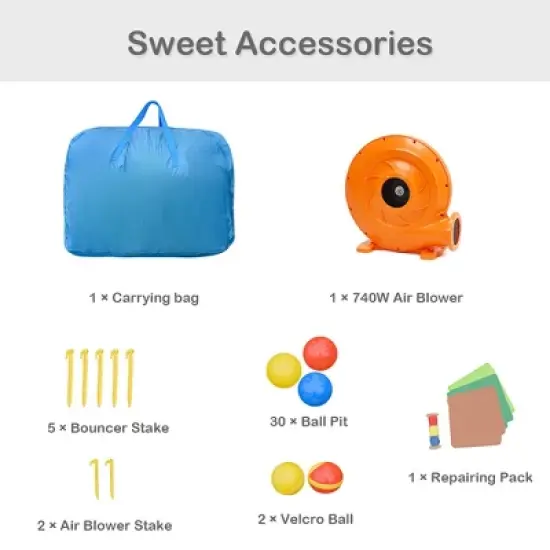 Costway Inflatable Jungle Bounce House Kids Dual Slide Jumping Castle Bouncer image {6}