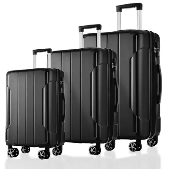 Dexmalle Expandable Hard shell ABS Suitcases with Double Spinner image {11}