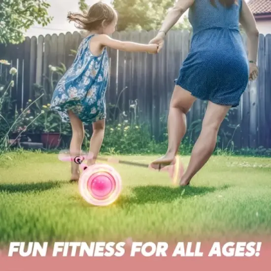 Joyfy Pink Ankle Skip Ball for Kids, Skip  Toy with Flashing Lights for Kids Indoor & Outdoor Play, Sports Toy, Birthday Gifts for Kids 3 4 5 + image {6}