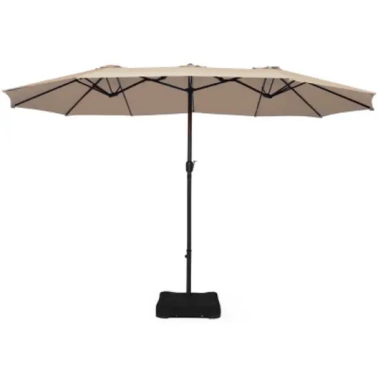 Tangkula 15Ft Outdoor Double-Sided Patio Umbrella with Base image {9}
