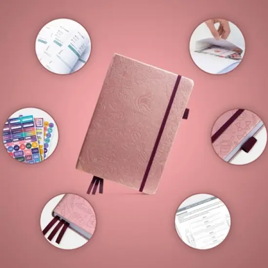 Undated Planner Food Journal 5.5"x8" Rose Gold - Clever Fox image {1}