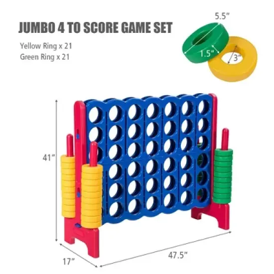 Costway Jumbo 4-to-Score 4 in A Row Giant Game Set for Family image {5}