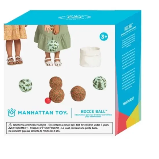 Manhattan Toy Indoor Outdoor 8-Piece Bocce Playset for Kids with Soft Memory Foam Fabric Covered Balls image {6}