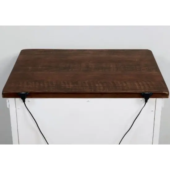 3pc Willow Rustic Bedroom Set with 2 Nightstands Distressed White/Walnut - HOMES: Inside + Out image {6}