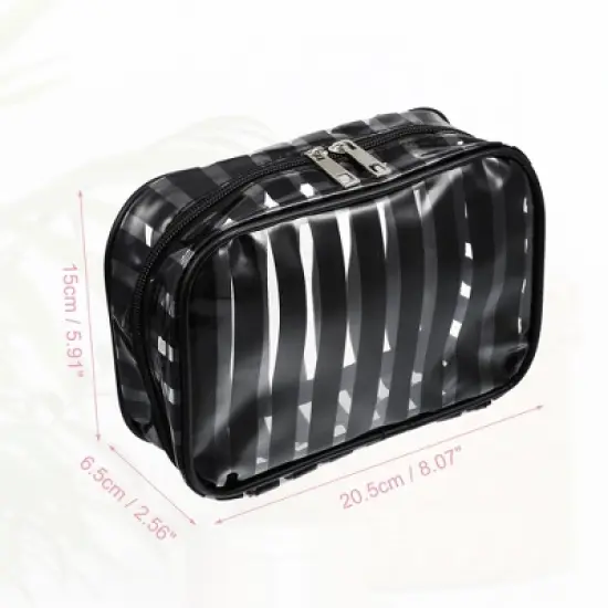 Unique Bargains Portable PVC Clear Zipper Makeup Bag Organizers 1 Pc image {1}
