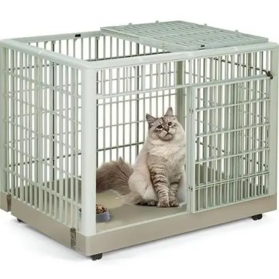 QuestaPack 41'' 2-Tier Cat Cage Cat Crate with Door Locks and Bottom image {6}