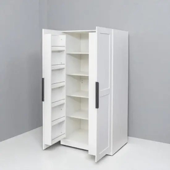 62.99" Freestanding Kitchen Pantry Cabinet with Doors & Adjustable Shelves, MDF Buffet Sideboard Storage Cupboard for Kitchen, Dining Room image {10}