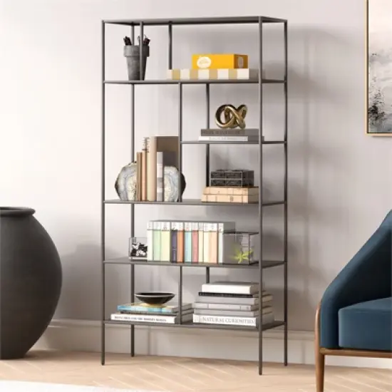 Gunmetal Gray Bookcase - Henn&Hart image {8}