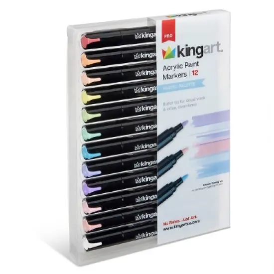 KINGART PRO Acrylic Paint Markers 12 Pastel Colors image {9}