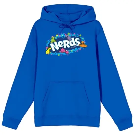 Nerds Candy Logo Long Sleeve Royal Blue Men's Hooded Sweatshirt image {6}