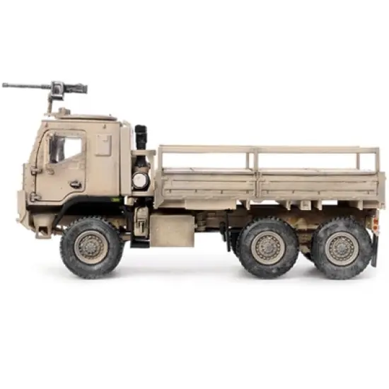 M1083 MTV (Medium Tactical Vehicle) Armored Cab Cargo Truck w/Turret Desert Camouflage US Army 1/72 Diecast Model by Panzerkampf image {1}