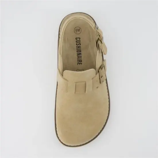 CUSHIONAIRE Brooklyn Women's Suede Clogs - Adjustable Slingback Clog Sandal with Buckle, Memory Foam, Wide Widths image {10}