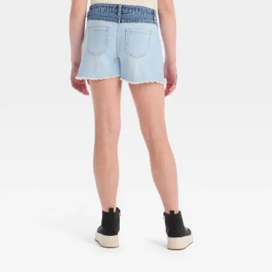Girls' High-Rise A-Line Colorblock Denim Shorts - art class&trade; image {1}