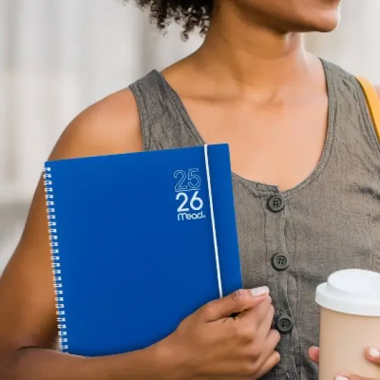 Mead 0.55"x9.01" Large 2025-2026 Monthly Color Pop Royal Blue Planner image {7}