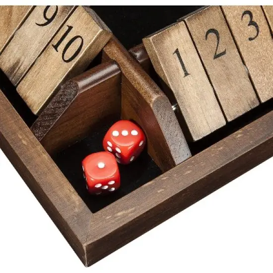 WE Games 4 Player Shut The Box Dice Board Game - Wood - Travel Size, for Family and Adult Game Night Play in Classroom, Home or Bar image {3}