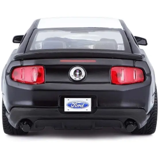 2012 Ford Mustang Boss 302 Matt Black and White 1/24 Diecast Model Car by Maisto image {5}