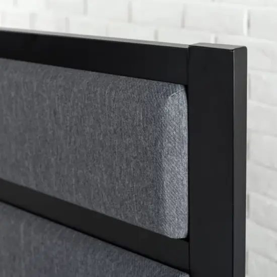 Jessica Upholstered Metal Headboard Gray - Zinus image {4}