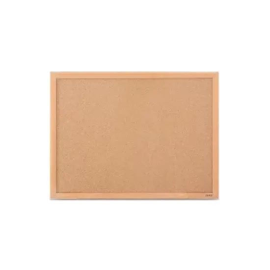 HITOUCH BUSINESS SERVICES Standard Durable Cork Bulletin Board Oak Frame 2'W x 1.5'H 52460/28669 image {4}