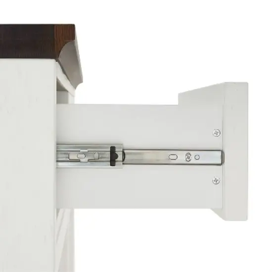 Clifton Kitchen Island with Upholstered Saddle Stools Distressed White/Black - Crosley image {14}