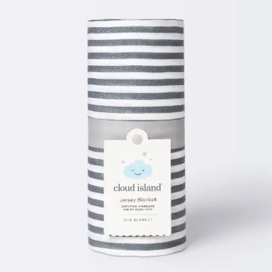 Jersey Swaddle Blanket Stripe - Cloud Island&trade; White/Gray image {2}