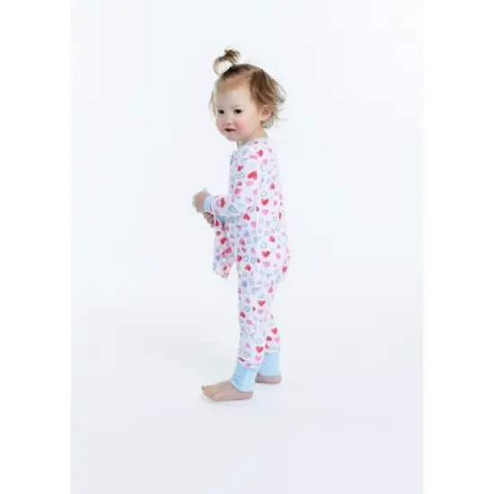 Sleep On It Infant Girls Scribble Hearts Zip-Front Coverall Pajama image {3}