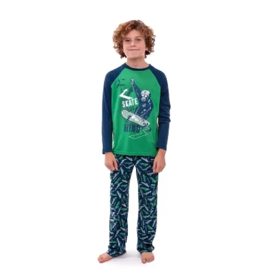 Sleep On It Boys Skate of Mind Brushed Jersey 2-Piece Pajama Sleep Set image {1}