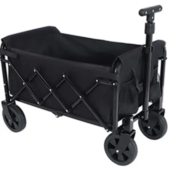 Whisen Lightweight Folding Utility Wagon Cart with Dual-Layer Expandable Storage, 360&deg;Swivel Wheels image {1}