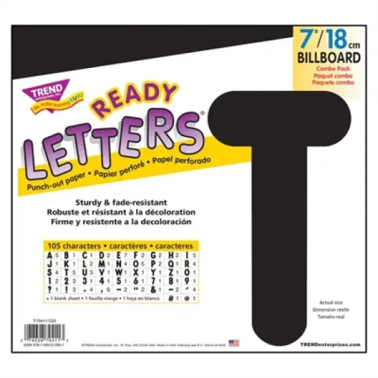 TREND Black 7-Inch Billboard Uppercase (EN/SP) Ready Letters&reg; image {3}