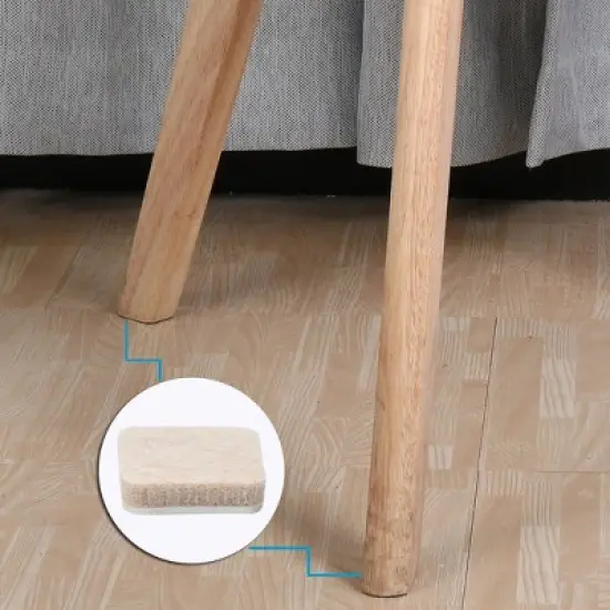 Unique Bargains Furniture Square Self-Stick Non-Slip Anti-Scratch Felt Protector Pads Khaki 0.75" x 0.75" 32 Pcs image {5}