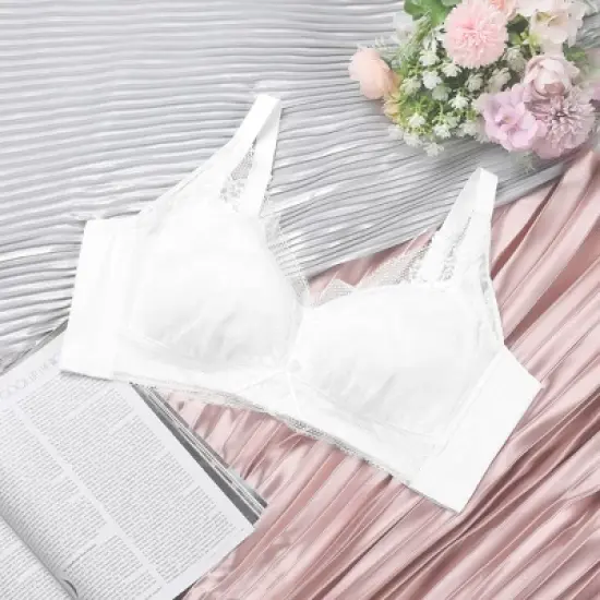 Agnes Orinda Women Plus Full Coverage Floral Lace Push-Up Bras image {2}