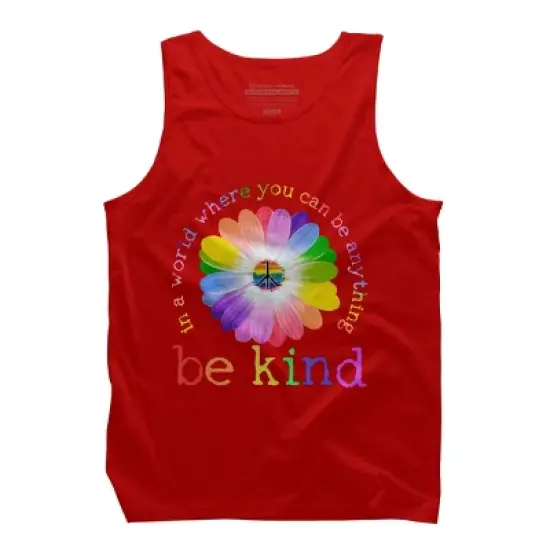 Men's Design By Humans In A World Where You Can Be Anything Be Kind Lgbt By DragonTee Tank Top image {6}