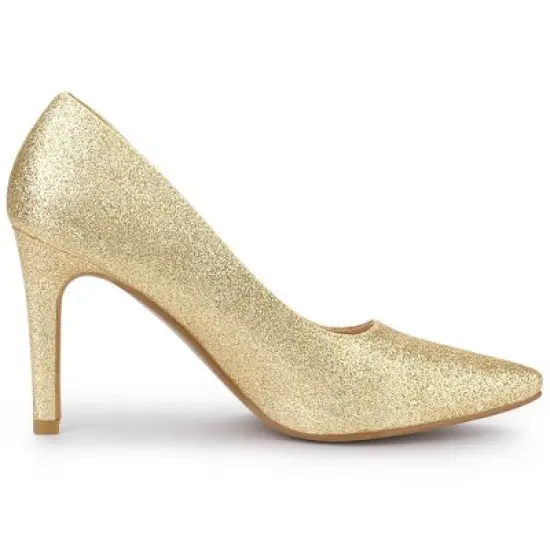 Allegra K Women's Party Glitter Stiletto High Heels Pumps image {6}