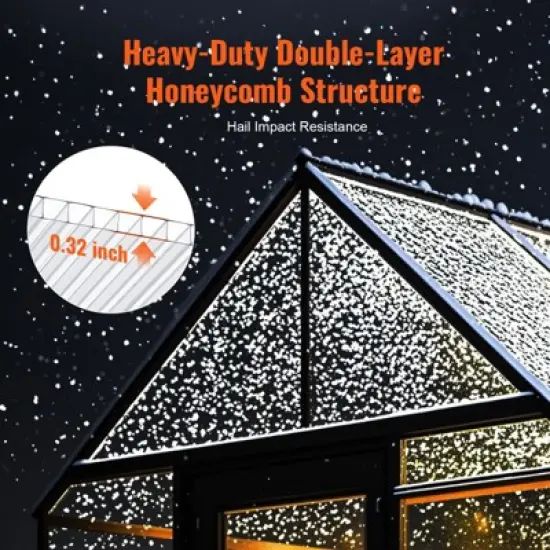 VEVOR 14 Pack Polycarbonate Greenhouse Panels, 2' X 4' X 0.32'' Roof Panels Sheets, Waterproof UV Protected Corrugated Plastic Roofing image {3}