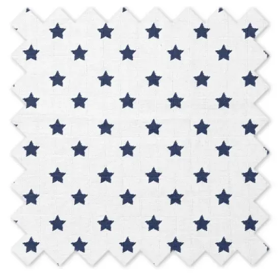 Bacati - Stars Navy Ikat Muslin 4 pc Toddler Bedding Set image {6}