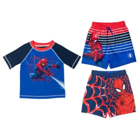 Marvel Spider-Man Pullover Rash Guard and Swim Trunks Little Kid to Big Kid  image {9}