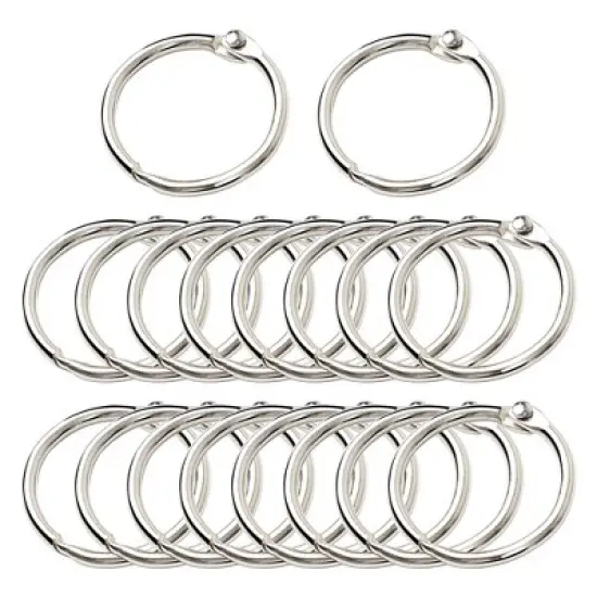 Unique Bargains Office Book Binder Rings Silver Tone 20Pcs image {6}