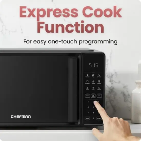 Chefman Countertop Microwave Oven with 6 Presets and 10 Power Levels - Black image {4}