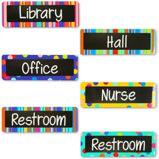 Bright Creations 6-Pack Magnetic Hall Passes for Classroom, Double Sided, Includes Library, Hall, Office, Nurse, Restroom (6.75 x 2.25) image {4}
