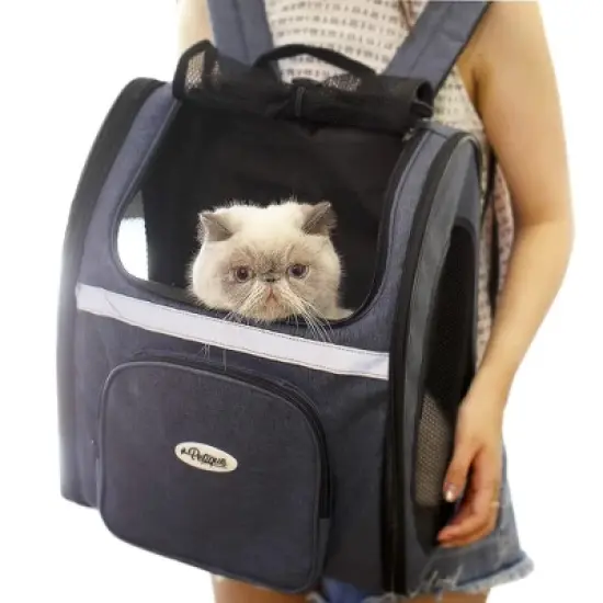 Petique Pet Backpacker, Pet Carrier for Small Size Pets, Ventilated Backpack Bag for Cats & Dogs image {1}