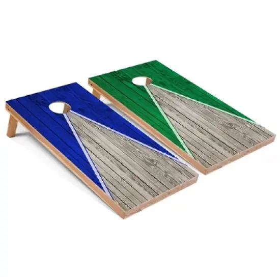 Skip's Garage Royal and Kelly Pyramid Cornhole Board Set, Includes 2 Boards, 8 Bags image {6}
