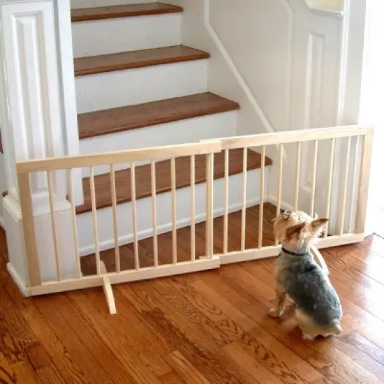 Cardinal Gates Step Over Gate - Freestanding Pet Gate - Natural image {2}