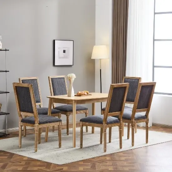 Christopher Knight Home Carina French Country Rubberwood Upholstered Dining Chair (Set of 6) image {1}