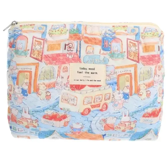 Unique Bargains Durable Medium Quilted Bunny Makeup Bag Assorted Color 1 Pc image {3}