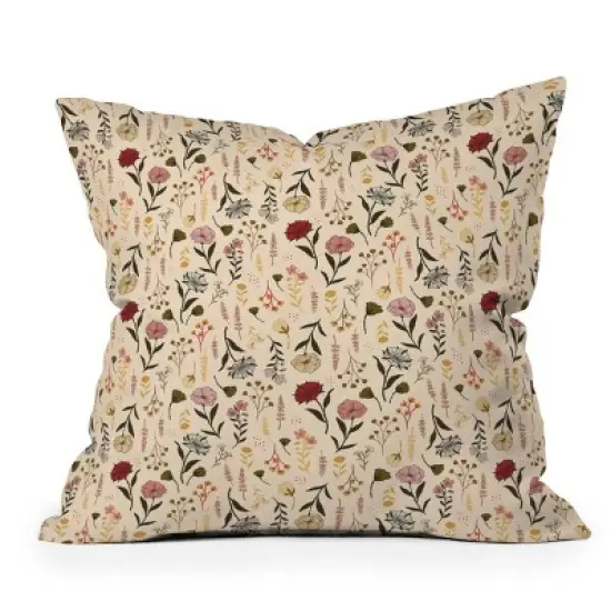 Avenie Cottage Garden Outdoor Throw Pillow Yellow - Deny Designs image {5}